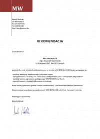 Referencje od Pana Marka Nowaka                                 