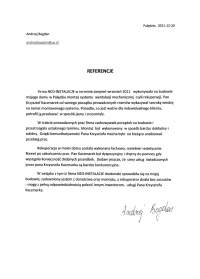 Referencje od Pana Andrzeja Bogdana 