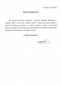 Referencje od Pana M. Kośniewskiego